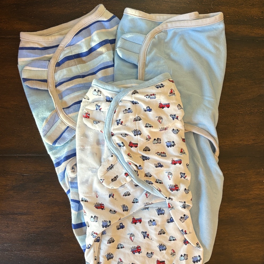 Summer Infant SwaddleMe Blanket - Blue 3 pieces 0-4 mos 7-14 lbs